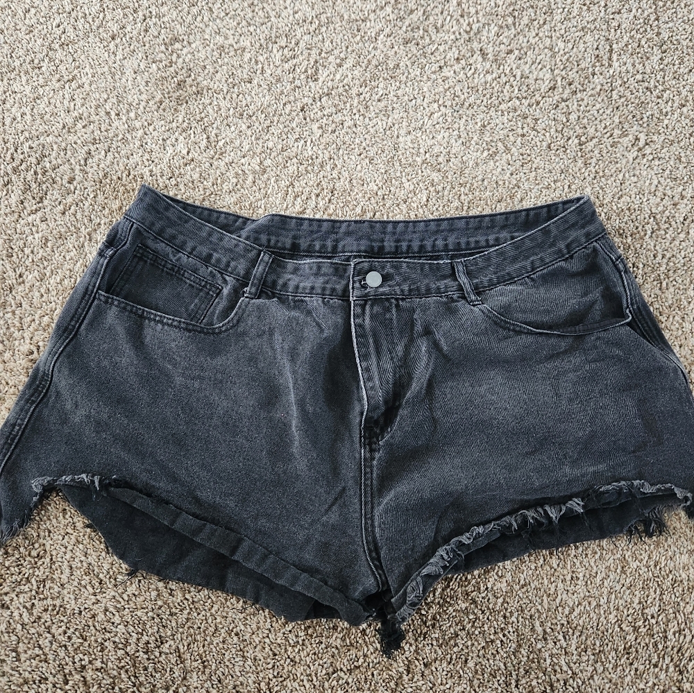 Denim shorts black